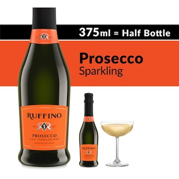 Ruffino Prosecco DOC Italian White Sparkling Wine Half Bottle