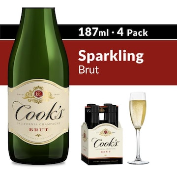 Cook's California Champagne Brut White Sparkling Wine Mini Bottles