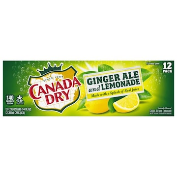 Canada Dry Soda, Ginger Ale and Lemonade, 12 Pack