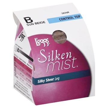 L'eggs Silken Mist Pantyhose, Silky Sheer Leg, Control Top, Sheer Toe, B, Sun Beige