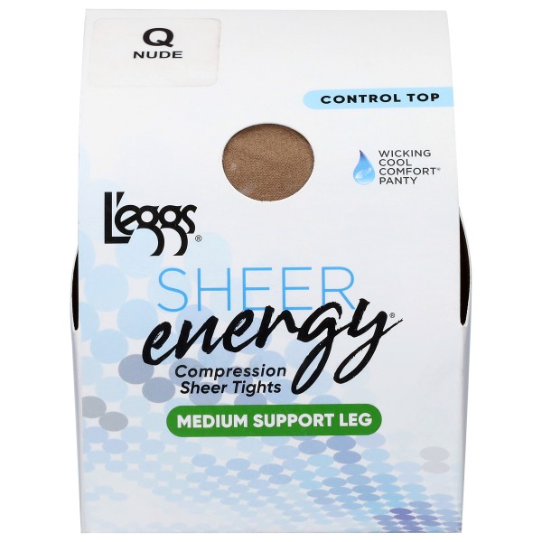 L'eggs Sheer Energy Sheer Tights, Compression, Medium Support Leg, Nude