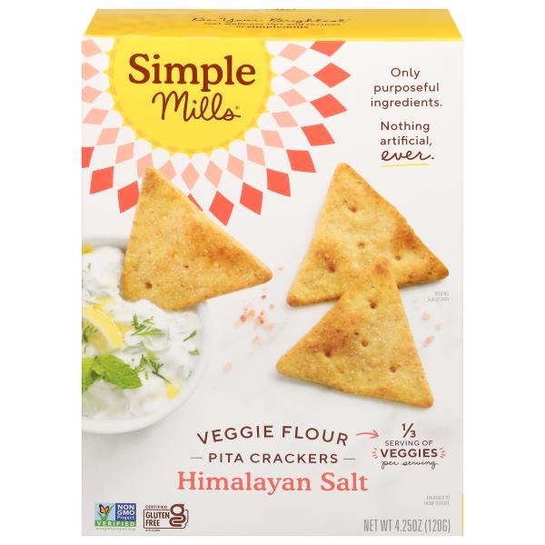 Simple Mills Pita Crackers, Veggie Flour, Himalayan Salt 