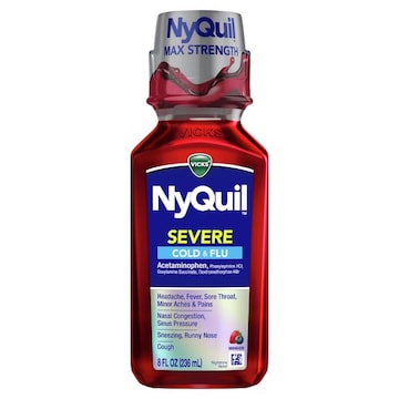 Vicks Severe Vicks NyQuil SEVERE Cold & Flu Liquid Medicine, Berry, 8 FL OZ