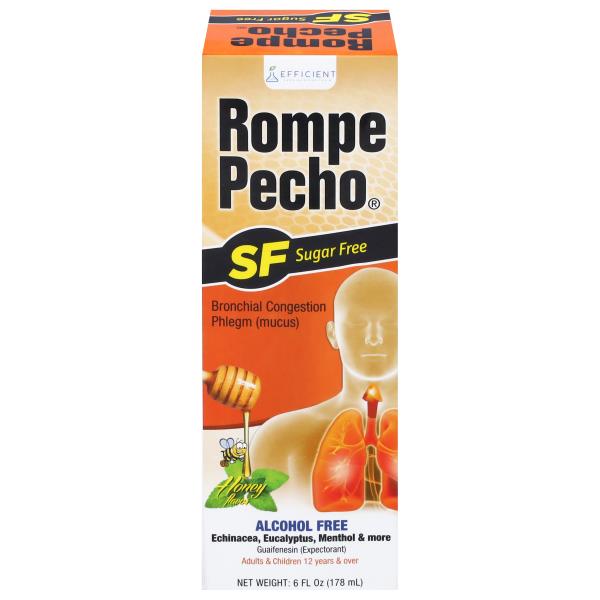 Rompe Pecho Sugar Free Alcohol-Free Expectorant Honey Flavor