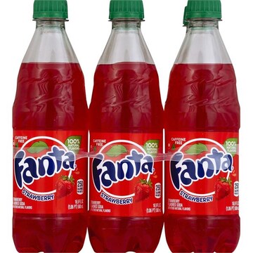 Fanta Soda, Strawberry, 6 Pack