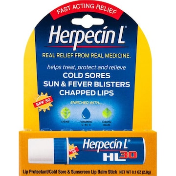 Herpecin L Lip Balm Stick, Lip Protectant/Cold Sore & Sunscreen, SPF 30