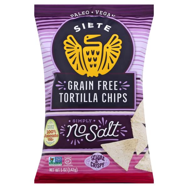 Siete Tortilla Chips, Grain Free, Simply No Salt Publix Super Markets