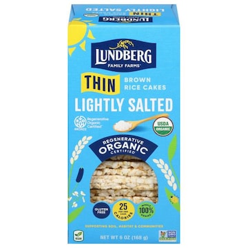 Lundberg Family Farms Organic Thin Lightly Salted Brown Rice Cakes