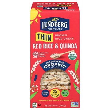 Lundberg Family Farms Organic Thin Red Rice & Quinoa Brown Rice Cakes