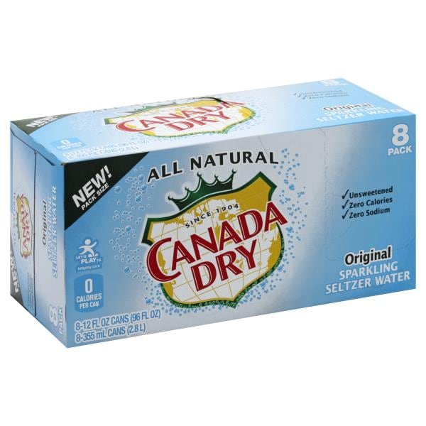 Canada Dry Sparkling Water, Seltzer, Original, 8 Pack Publix Super