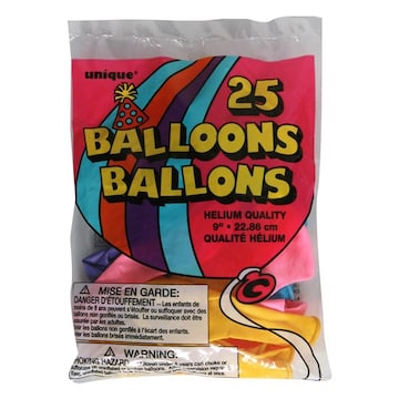 Unique Balloons, Helium Quality, 9 Inch
