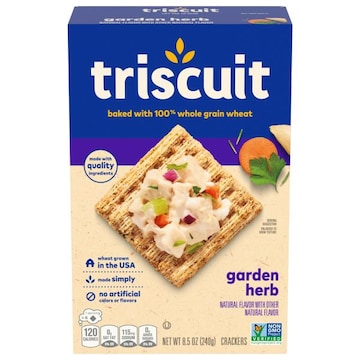 Triscuit Triscuit Garden Herb Whole Grain Wheat Crackers, Lunch Snacks, Snack Crackers, 8.5 oz