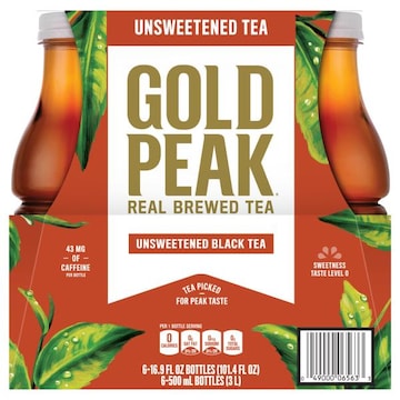 Gold Peak Tea, Unsweetened Black, Real Brewed