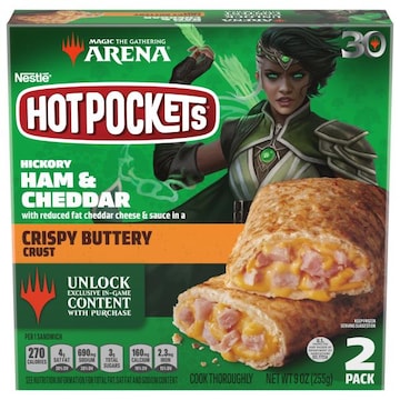 Hot Pockets Sandwiches, Hickory Ham & Cheddar, Crispy Buttery Crust, Magic The Gathering Arena 30, 2 Pack