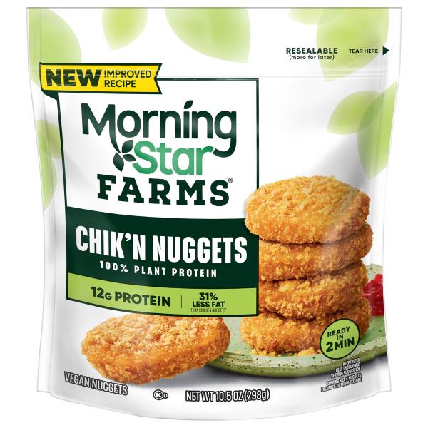 MorningStar Farms Plant Based Chik'n Nuggets Original, Vegan Meat
