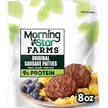 MorningStar Farms Veggie Breakfast Plant Based Sausage Patties Original, Vegan Meat