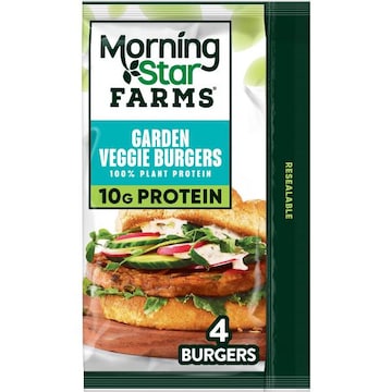 MorningStar Farms Plant Based Veggie Burgers Garden Veggie, Vegan Meat