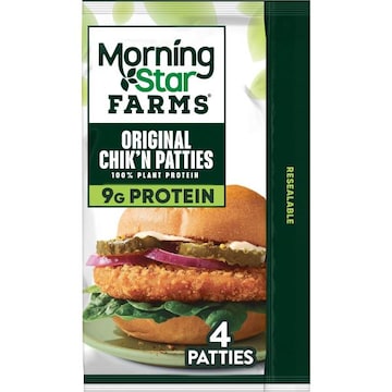 MorningStar Farms Plant Based Chik'n Patties Original, Vegan Meat