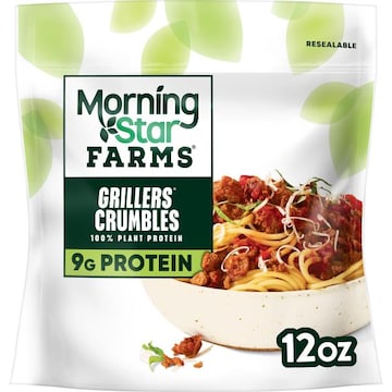 MorningStar Farms Meal Starters Plant Based Vegan Crumbles Grillers, Vegan Meat