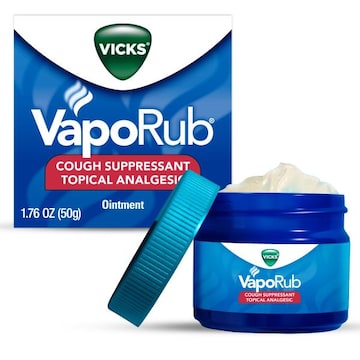 Vicks VapoRub, Topical Chest Rub & Analgesic Ointment, Over-the-Counter Medicine, 1.76 Oz