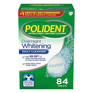 Polident Overnight Whitening Cleanser Tablets