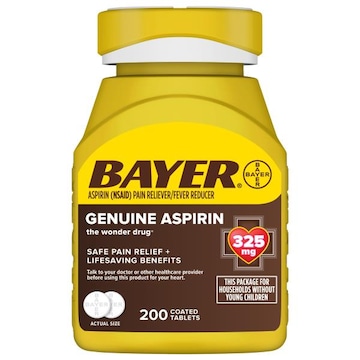 Bayer Coated Tablets 325 mg Genuine Aspirin