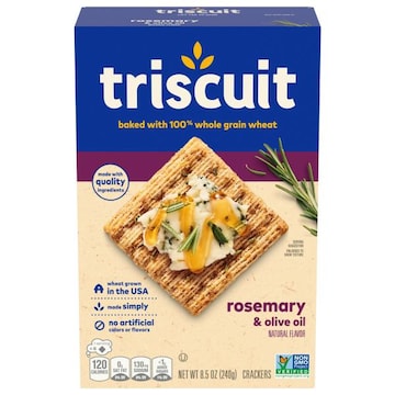 Triscuit Triscuit Rosemary & Olive Oil Whole Grain Wheat Crackers, Lunch Snacks, Snack Crackers, 8.5 oz