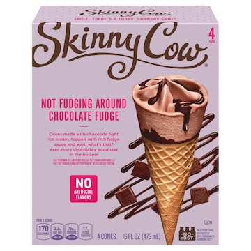 The Skinny Cow Ice Cream Cones, Not Fudging Around Chocolate Fudge, 4 Pack