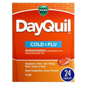 Vicks Cold & Flu Vicks DayQuil Cold & Flu, LiquiCap Over-the-Counter Medicine, 24ct