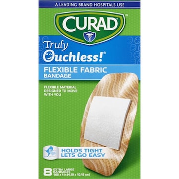 CURAD Truly Ouchless! Bandages, Flexible Fabric, Extra Large