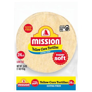 Mission Low Fat Super Soft Extra Thin Yellow Corn Tortillas