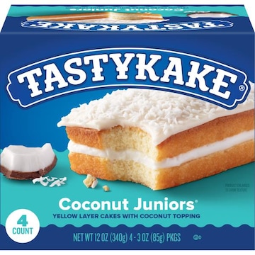 Tastykake Juniors Cakes, Coconut, Family 4 Pack