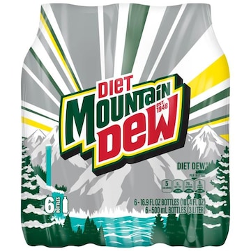 Mountain Dew Soda, Diet, 6 Pack
