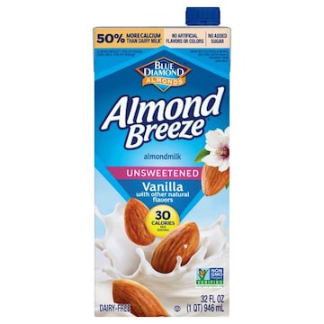 Blue Diamond Almonds Almond Breeze Dairy-Free Unsweetened Vanilla Almondmilk