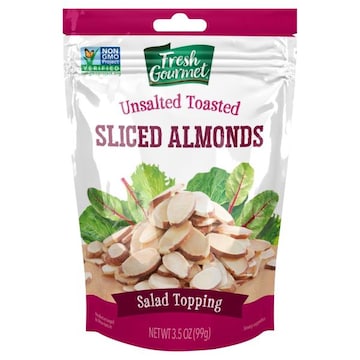 Fresh Gourmet Salad Topping, Unsalted Toasted, Sliced Almonds