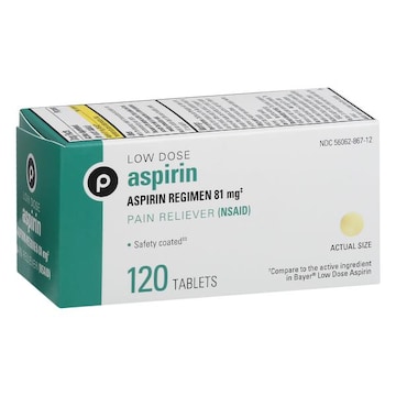 Publix Aspirin, Low Dose, 81 mg, Tablets