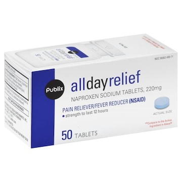 Publix Pain Reliever/Fever Reducer, All Day Relief, 220 mg, Tablets