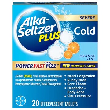 Alka-Seltzer Plus Severe Cold, Orange Zest, Effervescent Tablets