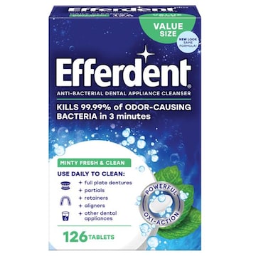 Efferdent DENTURE & RETAINER CLEANSER TABLETS, FRESH & MINTY CLEAN