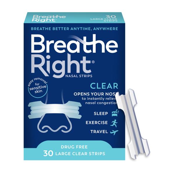 Breathe Right Nasal Strips, Drug Free, Clear, Large Publix Super Markets