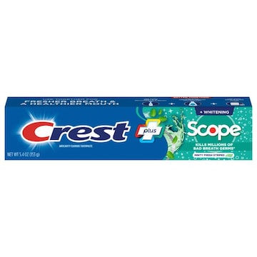 Crest Plus Toothpaste, Fluoride, Anticavity, Minty Fresh Striped, + Whitening, Scope
