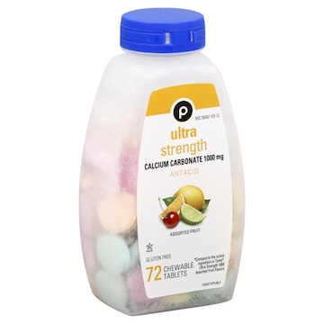 Publix Antacid, Ultra Strength, Chewable Tablets, Assorted Fruits