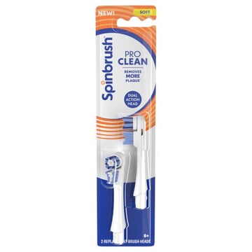 Spinbrush Pro Clean 8+ Soft Replacement Brush Heads