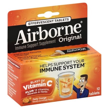 AIRBORNE® Immune Support Supplement, Original, Effervescent Tablets, Zesty Orange