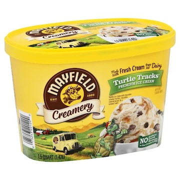 Mayfield Creamery Ice Cream, Premium, Turtle Tracks