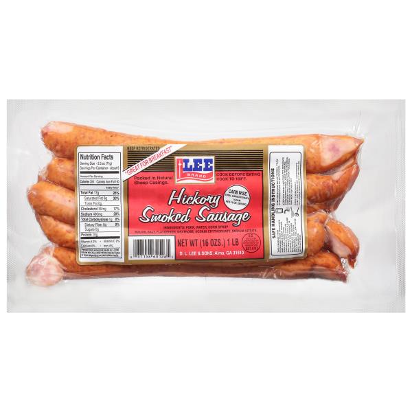 Lee Brand Sausage, Smoked, Hickory Publix Super Markets