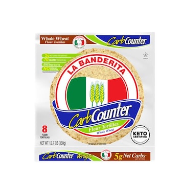 La Banderita Carb Counter CarbCounter Whole Wheat, 8" Tortillas, Keto Certified