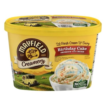 Mayfield Creamery Ice Cream, Premium, Birthday Cake