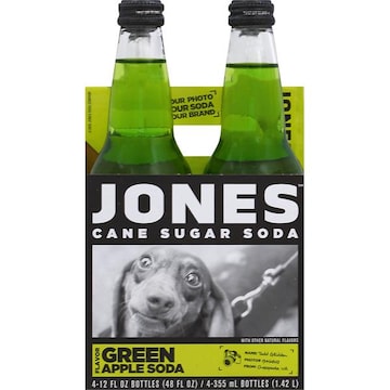 Jones Soda, Cane Sugar, Green Apple Flavor