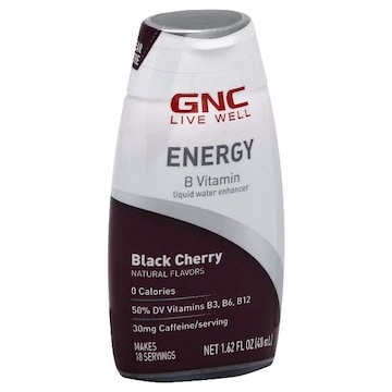 GNC Energy Liquid Water Enhancer, B Vitamin, Black Cherry